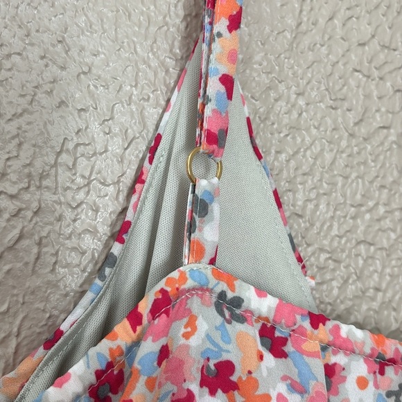 Women’s Elle Maxi Dress Floral Print Pink Blue Orange Spaghetti Straps, Large - Picture 8 of 8